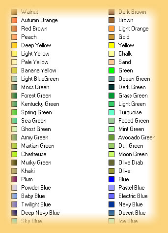 More colors are now showing in the list.