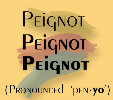 Example of Peignot. Pronounced "pen-yo" 