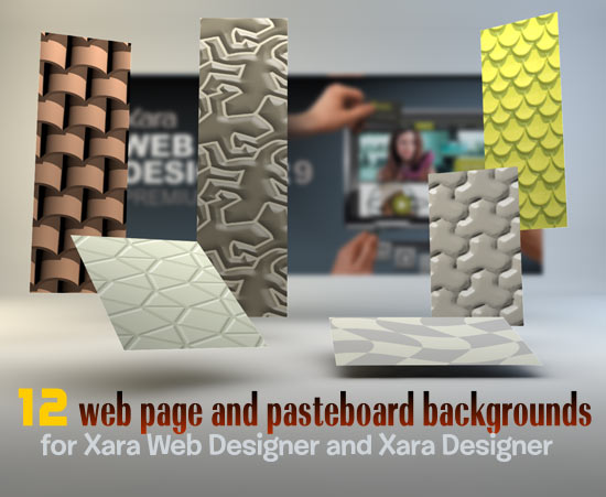 12 web page and pasteboard backgound layer for Xar Web Designer and Xara Designer
