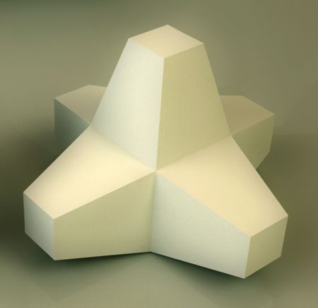 Untextured multi extruded cube