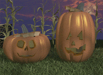 Two smiling pumpkins animated GIF