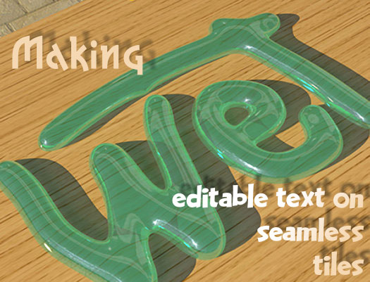 Making Wet editable text on seamless tiles